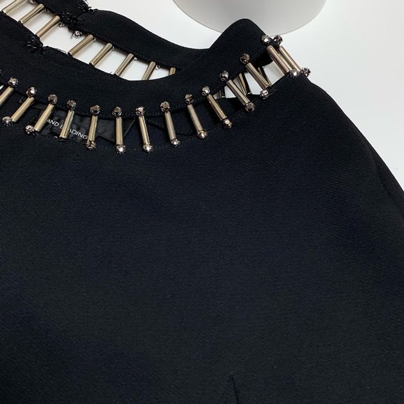 St. John Couture Black Hand Beaded Tunic Blouse - Picture 3 of 8